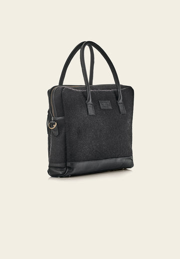 Satchel - Midnight/Black, a view of the side of the bag